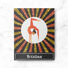 Brunette Girl Gymnast Gymnastics Gold Oranje Name Legpuzzel