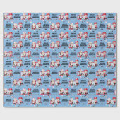 Brunette Girl Hockey Birthday Persoonlijk Cadeaupapier (Vlak)