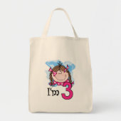 Brunette Girl Ik ben drie Tote Bag (Voorkant)