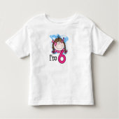 Brunette Girl Ik ben zes Kinder Shirts (Voorkant)