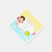 Brunette Girl Pool Party Bash Servet (Hoek)