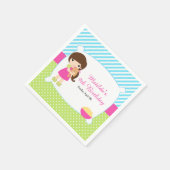 Brunette Girl Slumber Party Servet (Hoek)