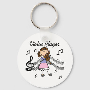 Brunette Girl Violin Player Sleutelhanger