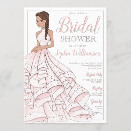 Brunette Glitter Glam Bride Vrijgezellenfeest Kaart
