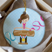Brunette Gymnast Gymnastiek Kerst Ornament
