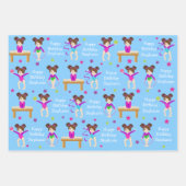 Brunette Gymnast Wrapping Paper Sheets (Voorkant)
