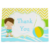 Brunette Hair Boy Pool Party Basparty Bedankt Groot Cadeauzakje (Voorkant)
