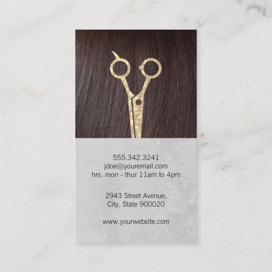 Brunette Hair | Haarsalonschaar Visitekaartje (Achterkant)