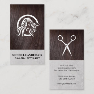 Brunette Hair Hair Stylist Salon Visitekaartje