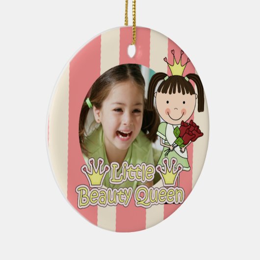 Brunette Hair Little Beauty Queen Keepomwille Keramisch Ornament (Rechts)