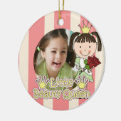 Brunette Hair Little Beauty Queen Keepomwille Keramisch Ornament (Links)