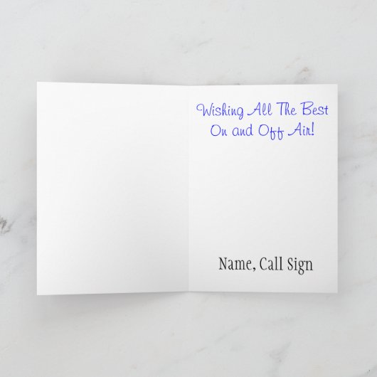 Brunette Ham Radio Pin-up Girl Verjaardag Kaart (Binnen)