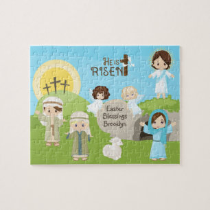 Brunette He is Risen Easter Legpuzzel