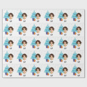 Brunette Irish Dancer Winter Kerstfeestdag Cadeaupapier (Vlak)