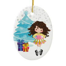 Brunette Irish Dancer Winter Kerstfeestdag