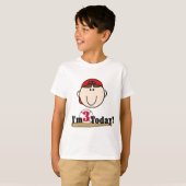 Brunette Jongen Honkbal 3e Verjaardag Tshirts (Voorkant volledig)