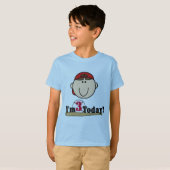 Brunette Jongen Honkbal 3e Verjaardag Tshirts (Voorkant volledig)