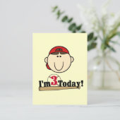 Brunette Jongen Honkbal 3e Verjaardag Tshirts Briefkaart (Staand voorkant)