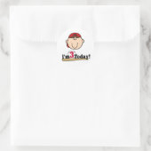 Brunette Jongen Honkbal 3e Verjaardag Tshirts Ronde Sticker (Tas)