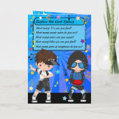 Brunette Jongens Hip Hop Gelukkige Verjaardag Kaart (Achterkant)