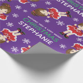 Brunette Kerstdaner Cadeaupapier (Hoek)