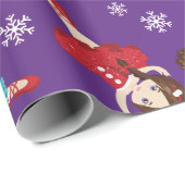 Brunette Kerstmis Ballerina Cadeaupapier (Rol Hoek)