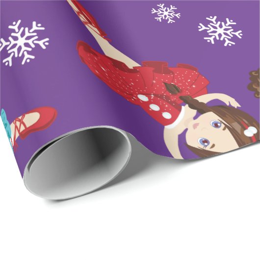 Brunette Kerstmis Ballerina Cadeaupapier (Rol Hoek)