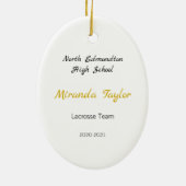 Brunette Lacrosse Player in zwart-wit Keramisch Ornament (Achterkant)