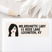 BRUNETTE  LADY REURN ADRESETIKETTEN ETIKET (Insitu)