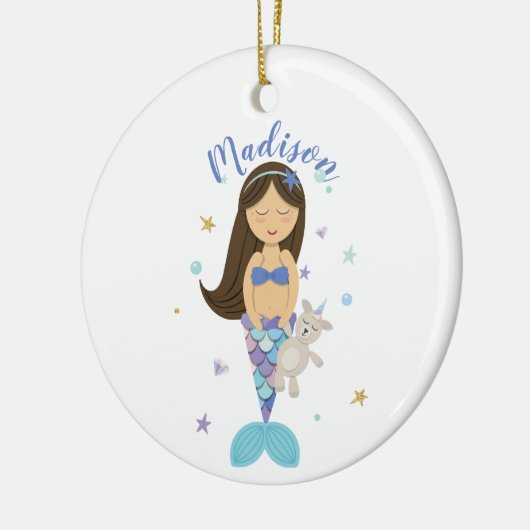 Brunette Little Mermaid Ornament (Links)