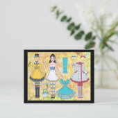 Brunette Lolita Paper Doll Briefkaart (Staand voorkant)