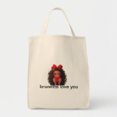 Brunette Love You Canvas tas - Schattigee romantis (Voorkant)