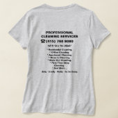 Brunette Maid Cleaning Service Uniform Huishoudste T-shirt (Laag Achter)