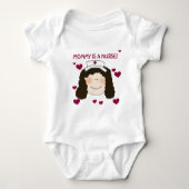 Brunette mammie is een verpleegster T-shirts en ca (Voorkant)