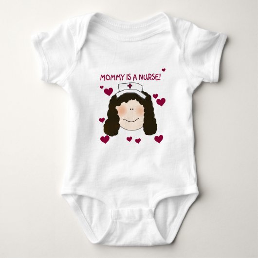 Brunette mammie is een verpleegster T-shirts en ca (Voorkant)