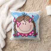 brunette meisje met vlechten kussen (Deken)