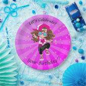 Brunette Meisjes Hip Hop Dans Gelukkig Verjaardags Papieren Bordje (Feest)