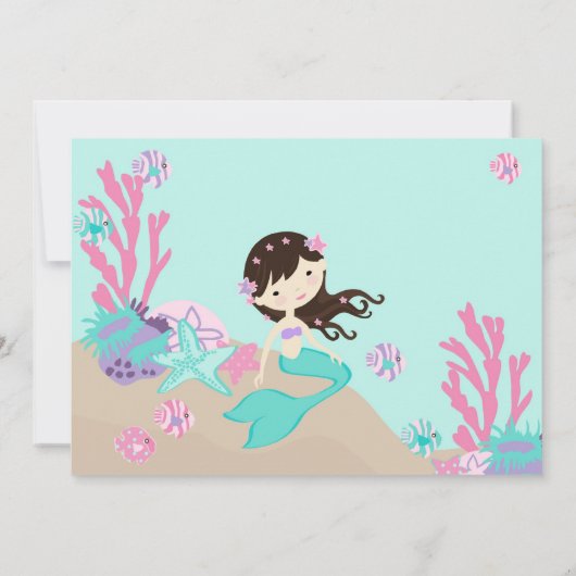 Brunette Mermaid Bedankt (Achterkant)