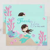 Brunette Mermaid Bedankt (Voorkant / Achterkant)