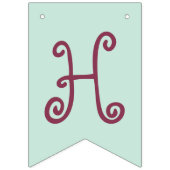 Brunette Mermaid Birthday Bunting Banner (Tweede vlag)