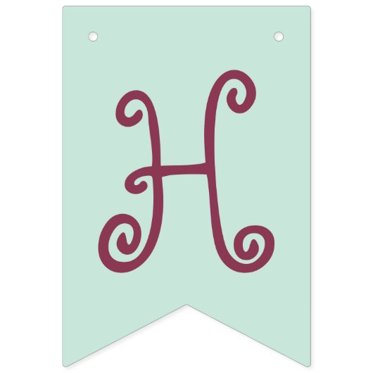 Brunette Mermaid Birthday Bunting Banner (Tweede vlag)