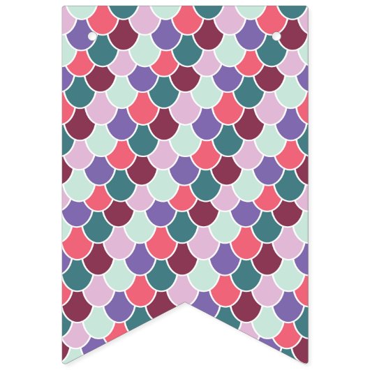 Brunette Mermaid Birthday Bunting Banner (Eerste vlag)