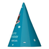 Brunette Mermaid Birthday Party Pet - Gepersonalis Feesthoedjes (Rechts)