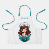  Brunette Mermaid Chef Personaliseren Schort (Voorkant)