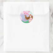 Brunette Mermaid Favor Bag Sticker (Tas)