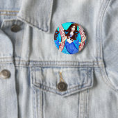 brunette mermaid-knop ronde button 5,7 cm (In situ)