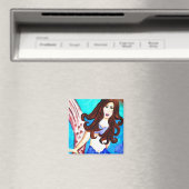 brunette mermaid magnet (Insitu (Vaatwasser))