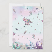 Brunette Mermaid Meisje Baby shower Onder het Zee Kaart (Achterkant)