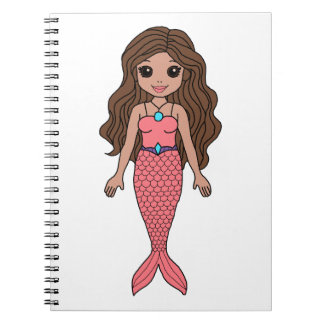 Brunette Mermaid Notitieboek