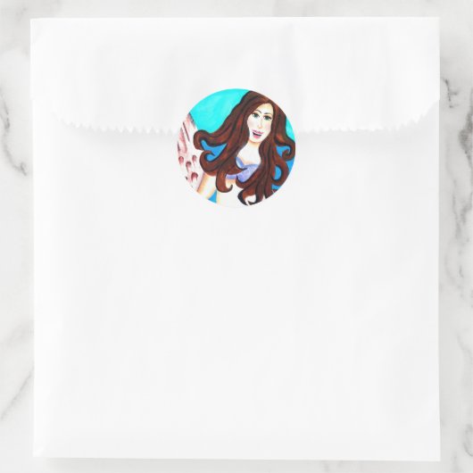 brunette mermaid sticker (Tas)